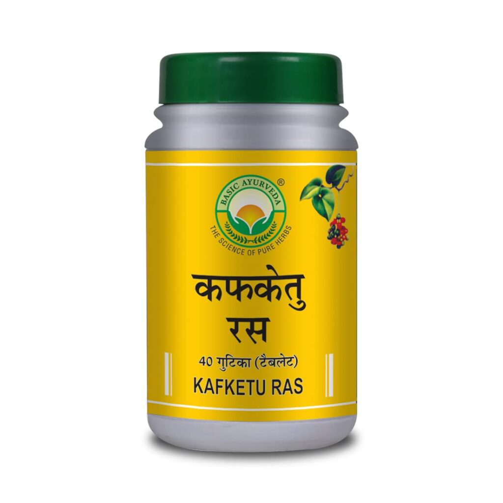 Basic Ayurveda Kafketu Ras Tablet 40 Tablets For respiratory ailments, cough and cold