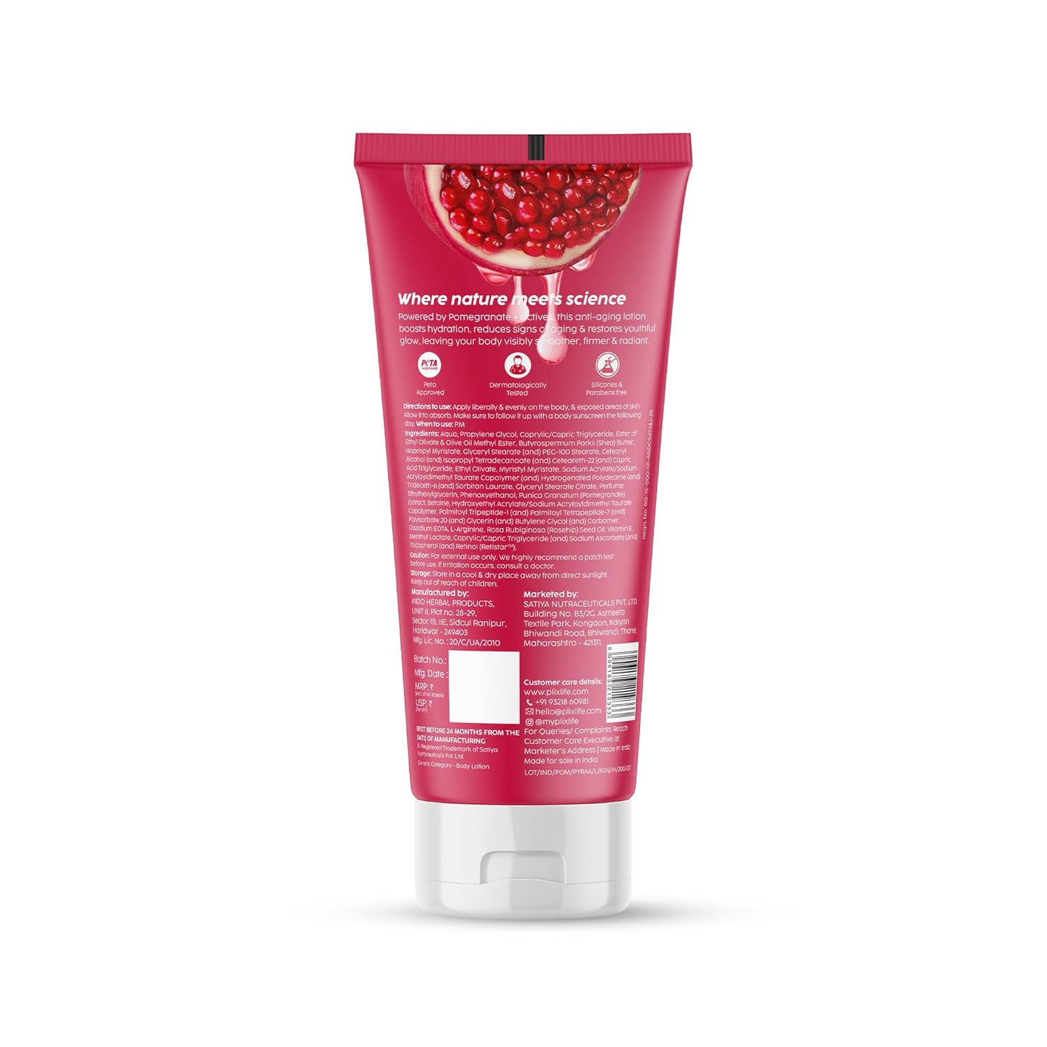 PLIX – THE PLANT FIX | Pomegranate Youth Renewal Anti-Aging Body Lotion | Reduces Fine Lines, Firms & Hydrates Skin | RetiSTAR™, Pomegranate & Shea Butter | Lightweight Daily Care
