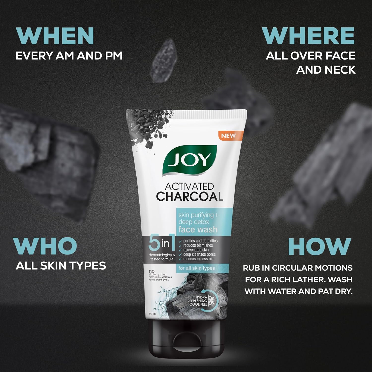 Joy Face Wash Combo Lemon Brightening & Charcoal Deep Clean 150ml x2