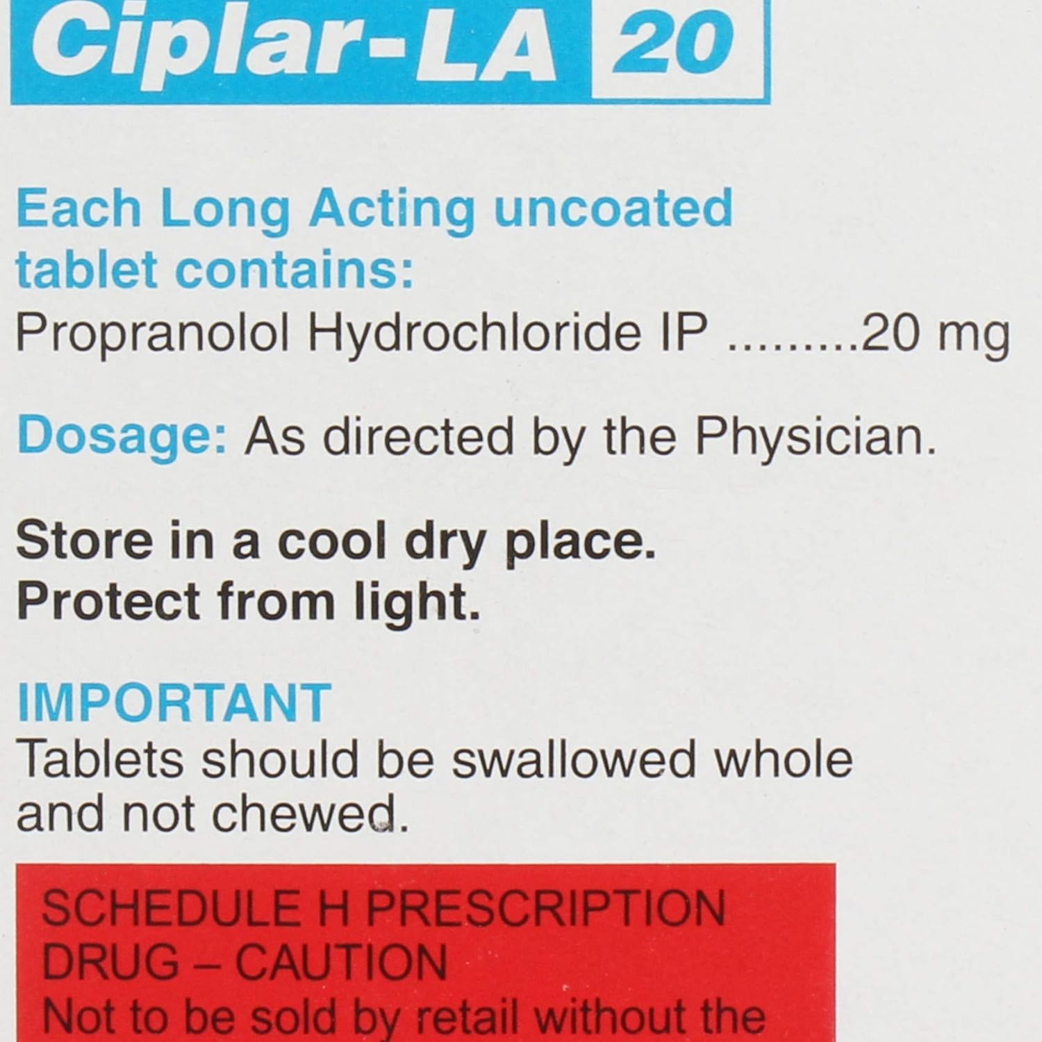 Ciplar-LA 20 Tablet – 15 Tablets