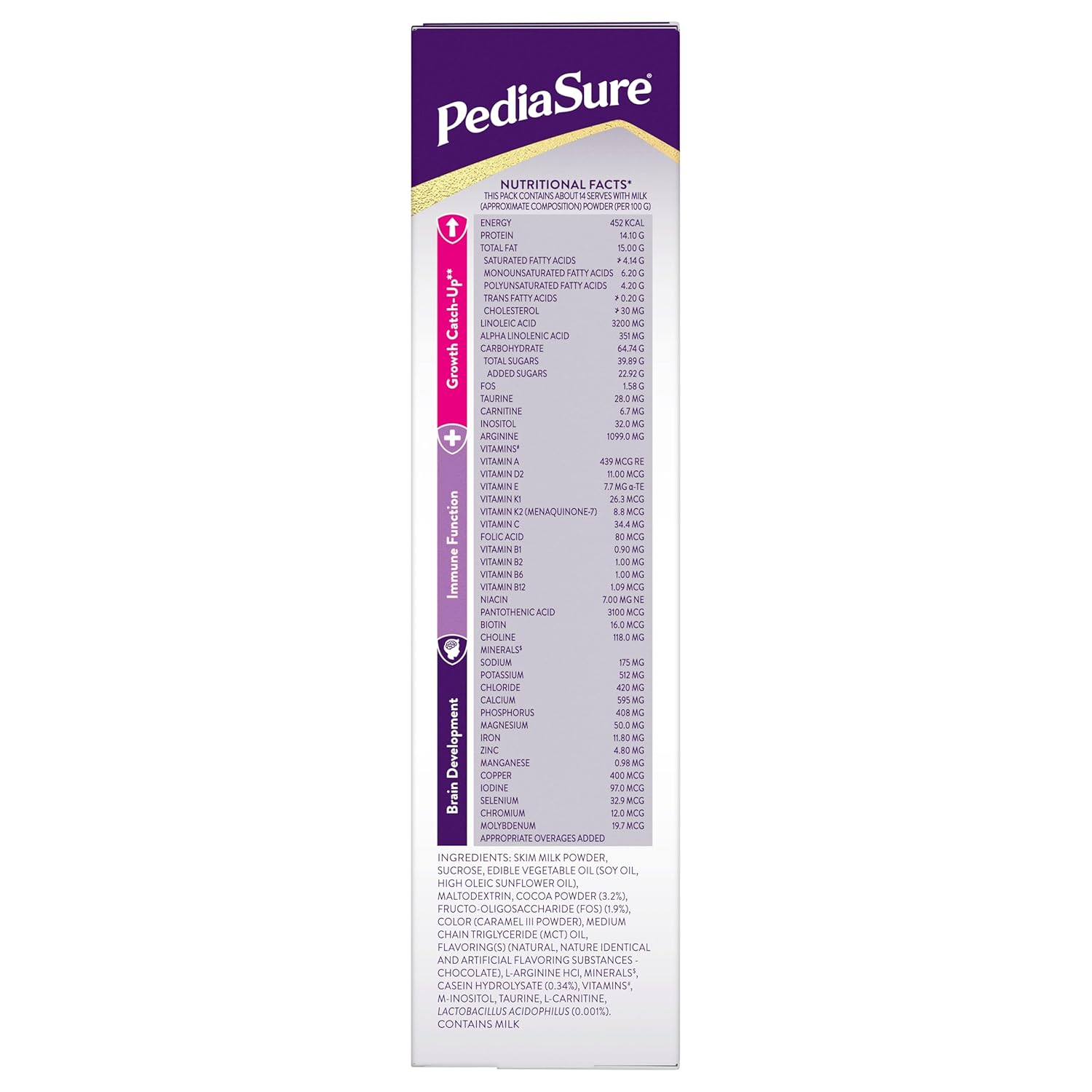 Pediasure Health and Nutrition Drink Powder for Kids Growth Chocolate - 375gm