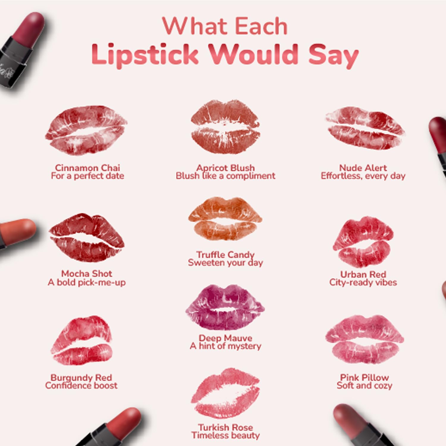 Iba Long Stay Creamy Matte Micro Mini Lipstick Kit | Bullet Matte Lipstick Set | Highly Pigmented and Long Lasting | Hydrating & Moisturizing Mini Lipsticks Set for Women | Mini Lipstick Combo Pack | (Set of 10) 12 g