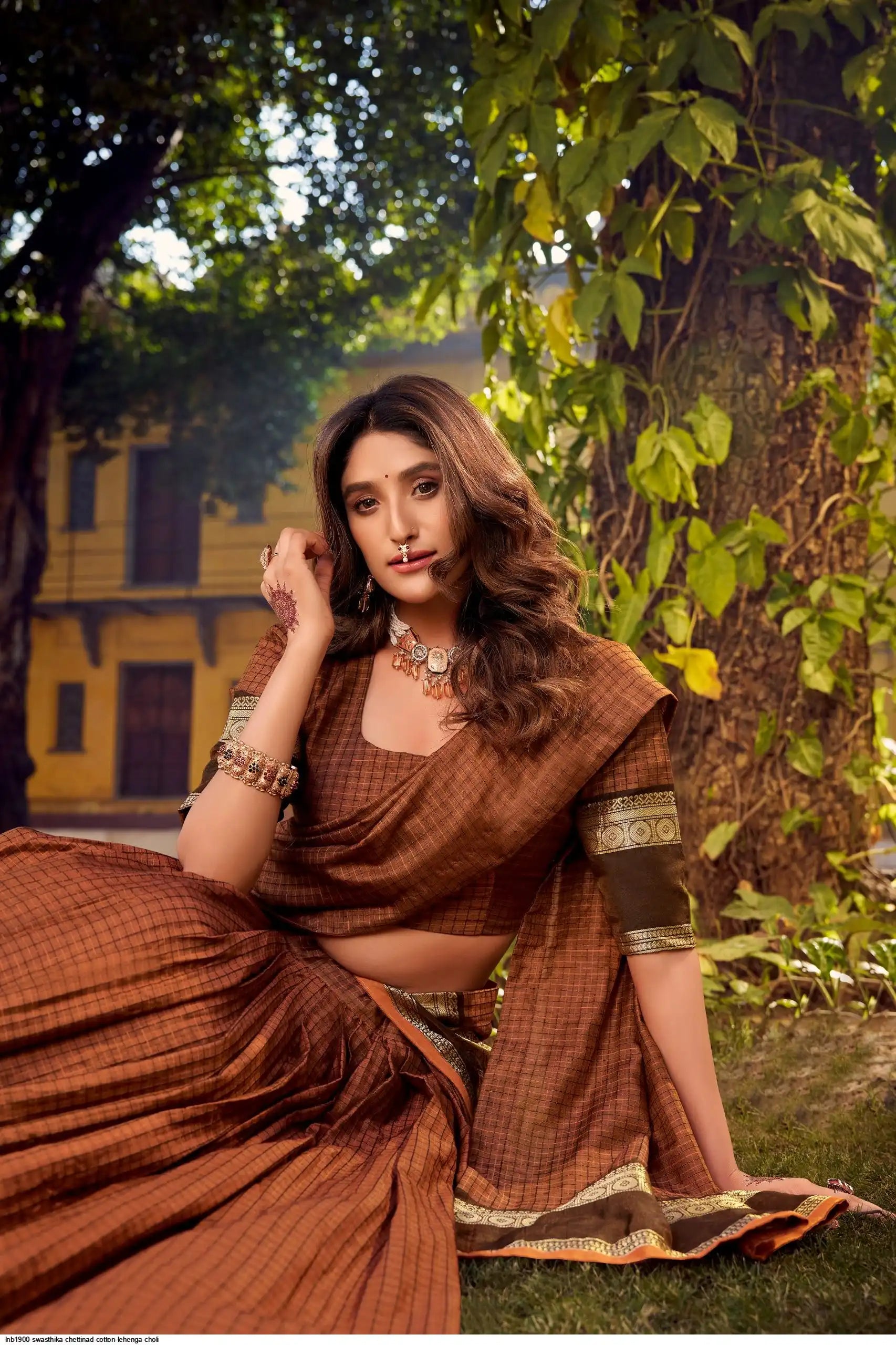LNB1900 SWASTHIKA CHETTINAD COTTON LEHENGA CHOLI 2