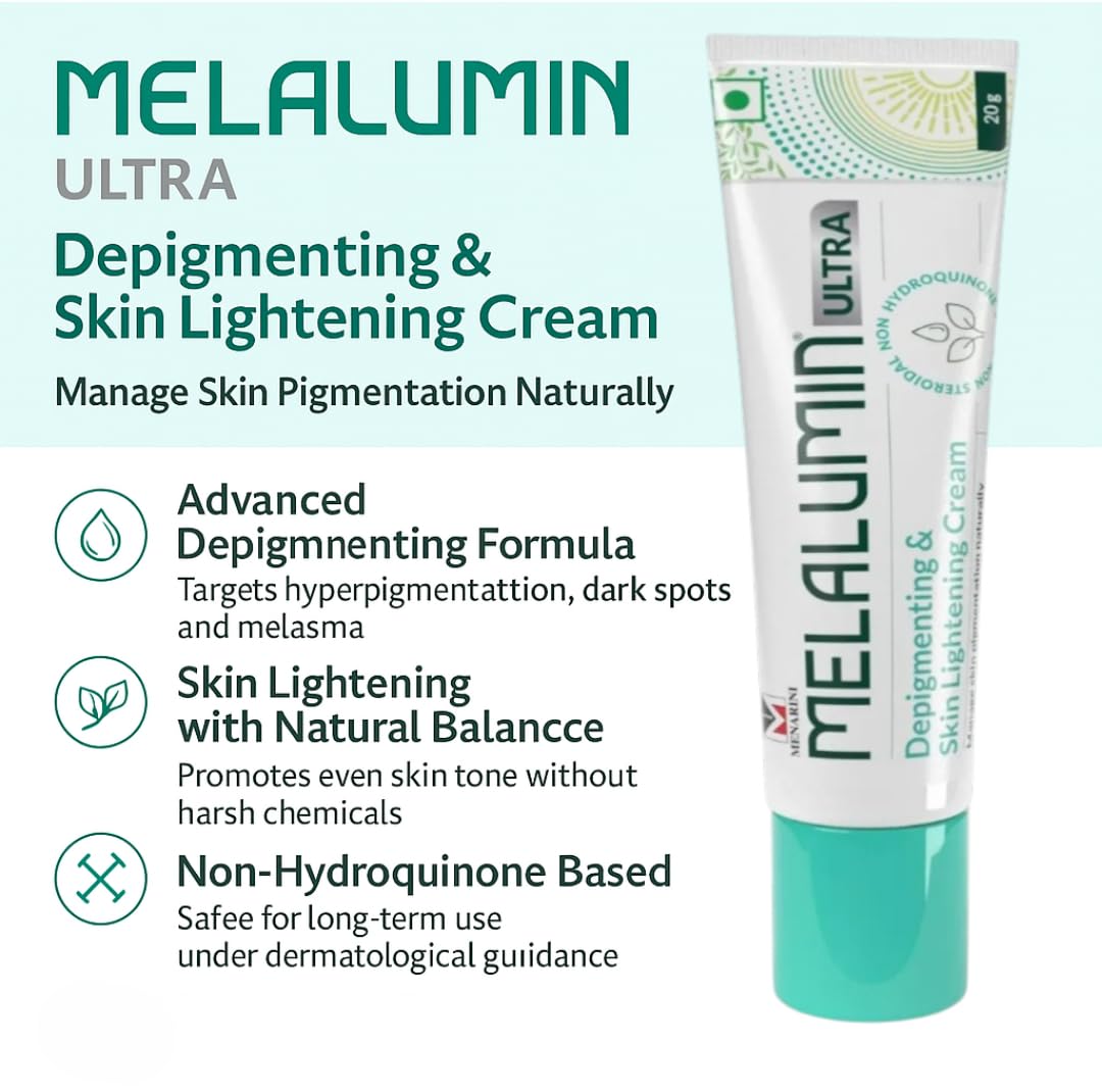 Melalumn Ultra Advanced Depigmenting - Fastest Skin Lightening cream and Radiance-Enhancing Cream with Niacinamide, Glycolic Acid, Kojic Acid, and Arbutin for Hyperpigmentation Treatment and Even Skin Tone, 20g