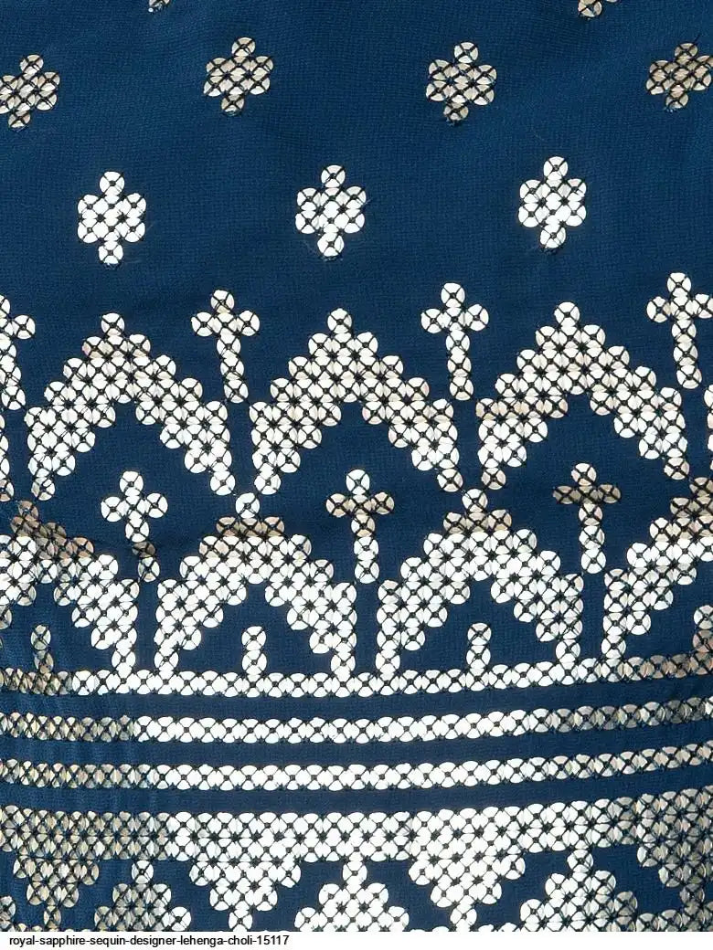 ROYAL SAPPHIRE SEQUIN DESIGNER LEHENGA CHOLI 15117