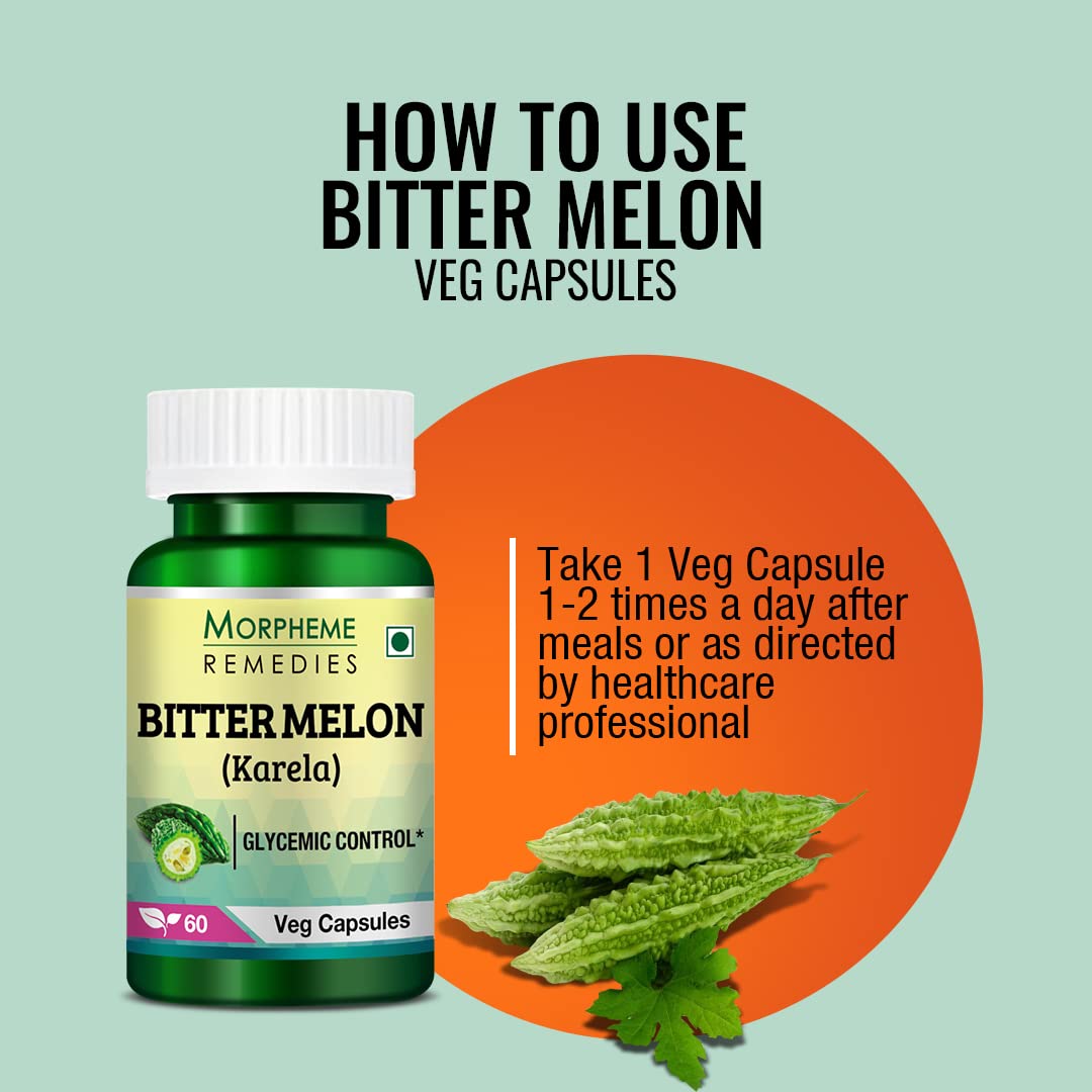 Morpheme Remedies Bittermelon (Karela) 500mg Extract 60 Veg Caps