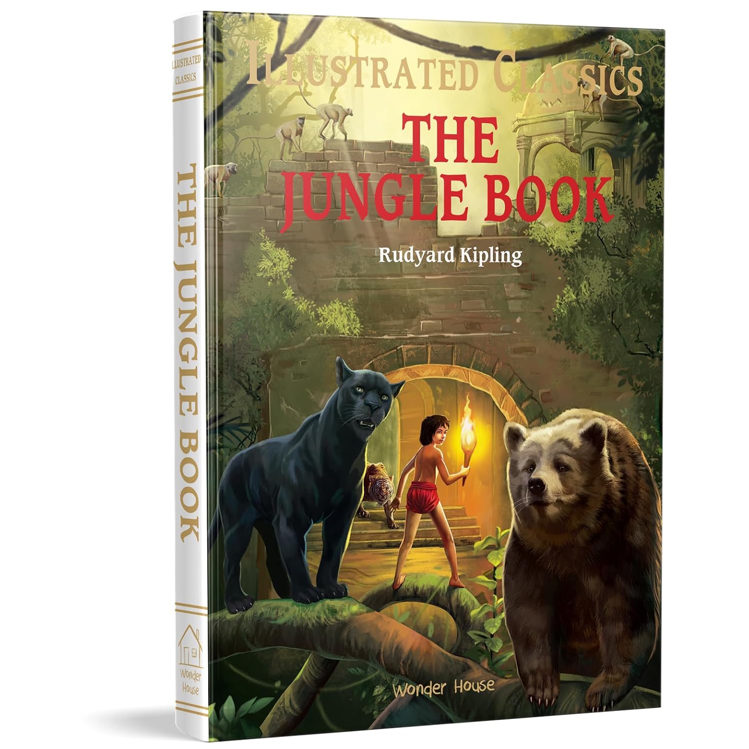 The Jungle Book: Illustrated Abridged Children Classics English Novel With Review Questions (Hardback)  Book