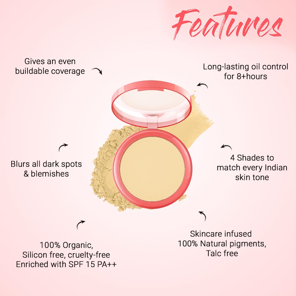 Biotique Natural Makeup Pressed Magicompact Powder - Clay - 8 gm