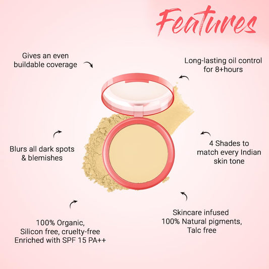 Biotique Natural Makeup Pressed Magicompact Powder - Clay - 8 gm