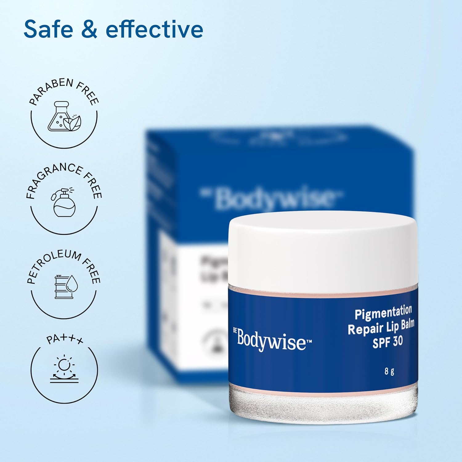 BeBodywise Lip Pigmentation Repair Balm With SPF 30 - Watermelon Flavor - Plumps And Hydrates Lips - 8 gm