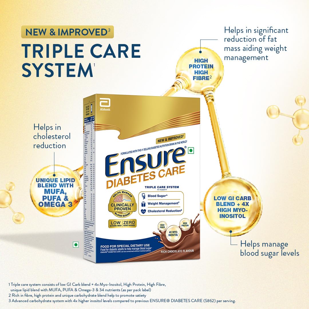 Ensure Diabetes Care Powder Chocolate Flavour - Refill - 375 gm