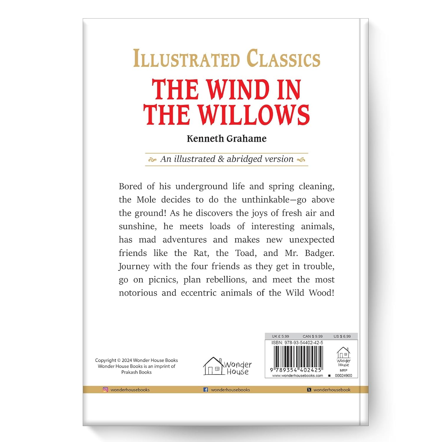 The Wind in the Willows : Illustrated Abridged Children Classics English Novel with Review Questions Hardcover  Book