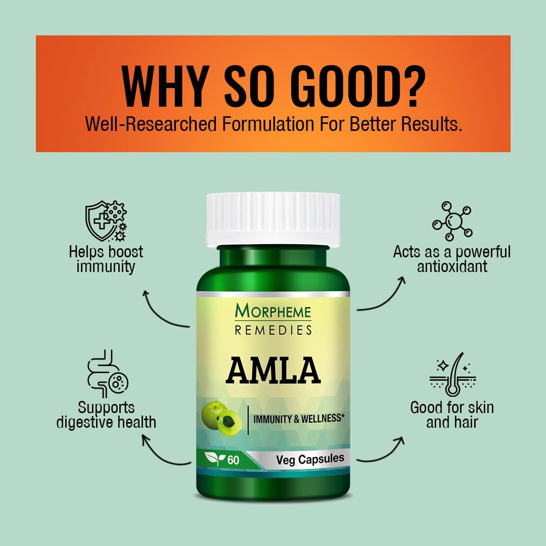 Morpheme Remedies Amla 500 mg - 60 Veg Capsules