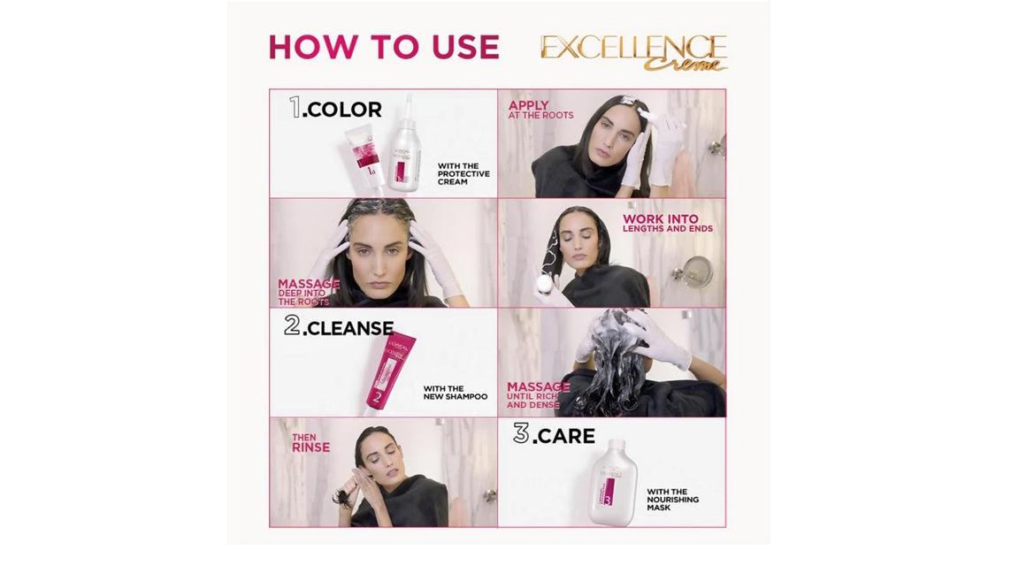 LOreal Paris Excellence Creme Hair Color, 4 Natural Brown - 72ml+100g