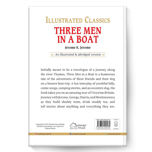 Three Men in a Boat : Illustrated Abridged Children Classics English Novel with Review Questions Hardcover  Book