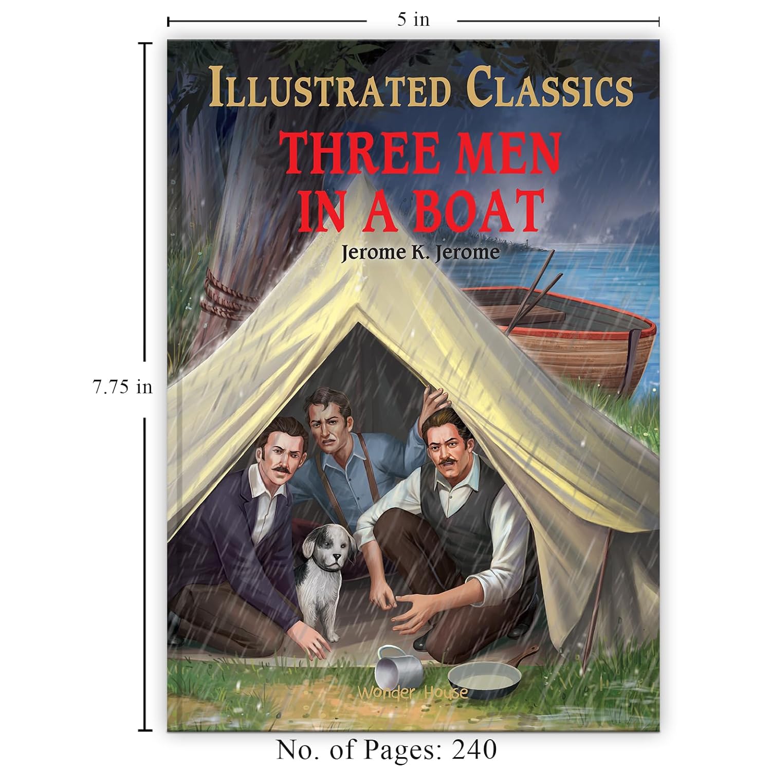 Three Men in a Boat : Illustrated Abridged Children Classics English Novel with Review Questions Hardcover  Book