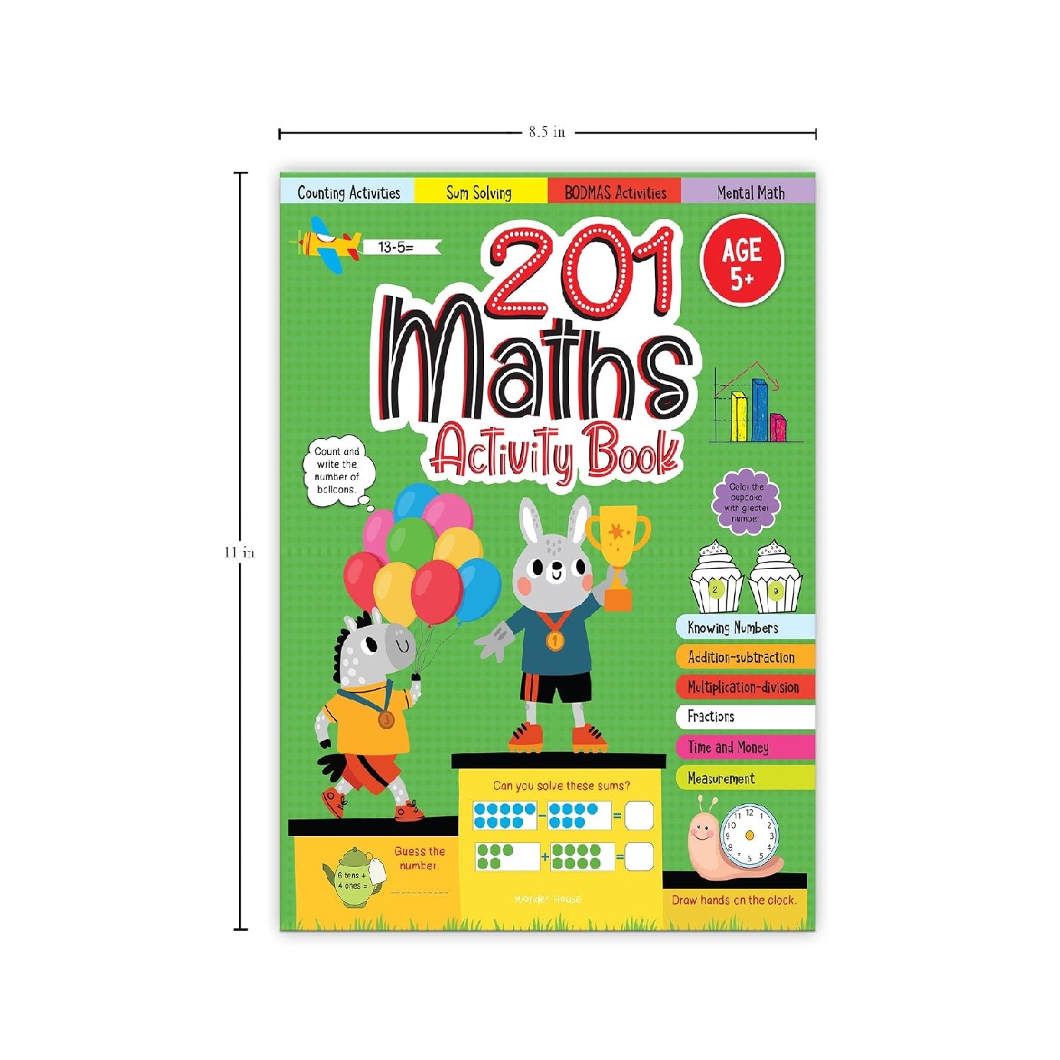 201 Maths Activity Book: Fun Activities and Practice Sheets | Learn Counting, Addition & Subtraction |  Paperback