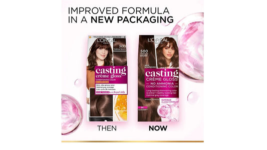 LOreal Paris Casting Creme Gloss Conditioning Hair Color - Medium Brown 500 - 87.5 gm + 72ml