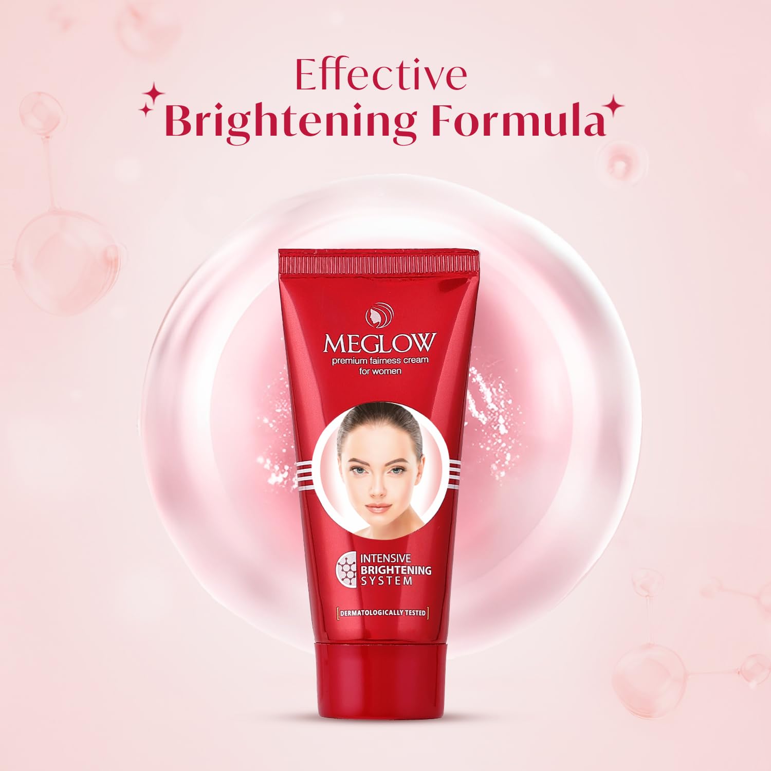 Meglow Skin Brightening Moisturizer Cream for Women| Hydrates, Repairs, Radiates | Reduces Dark Spots, Melanin, Melasma | Prevents Pigmentation | Even Tone- 50g