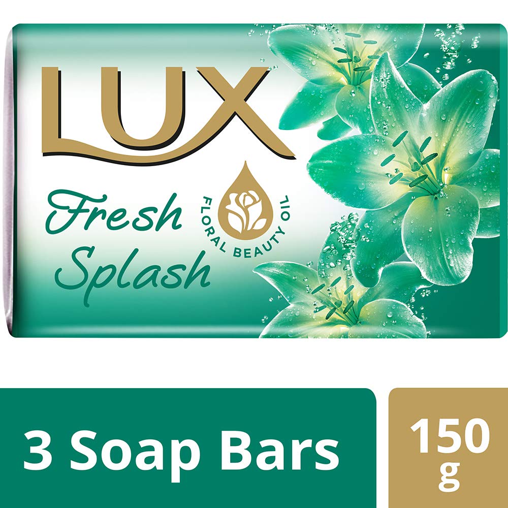 Lux Fresh Splash Cooling Mint and Sea Minerals Soap Bar, 3x150g