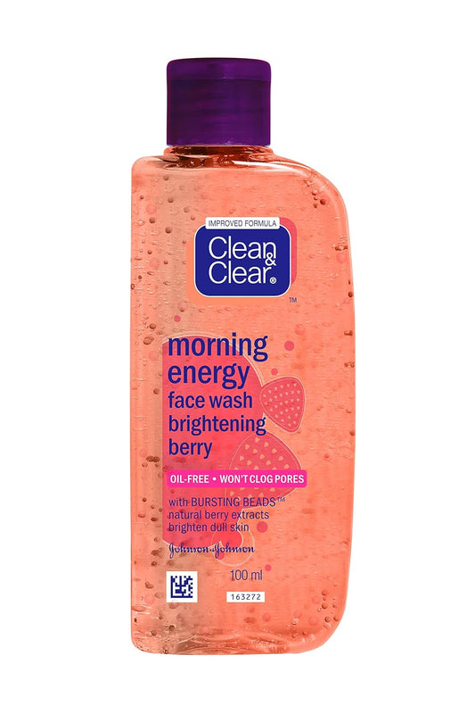 Clean & Clear Morning Energy Berry Blast, Red, 100 ml For clean and clear skin, Brighter skin