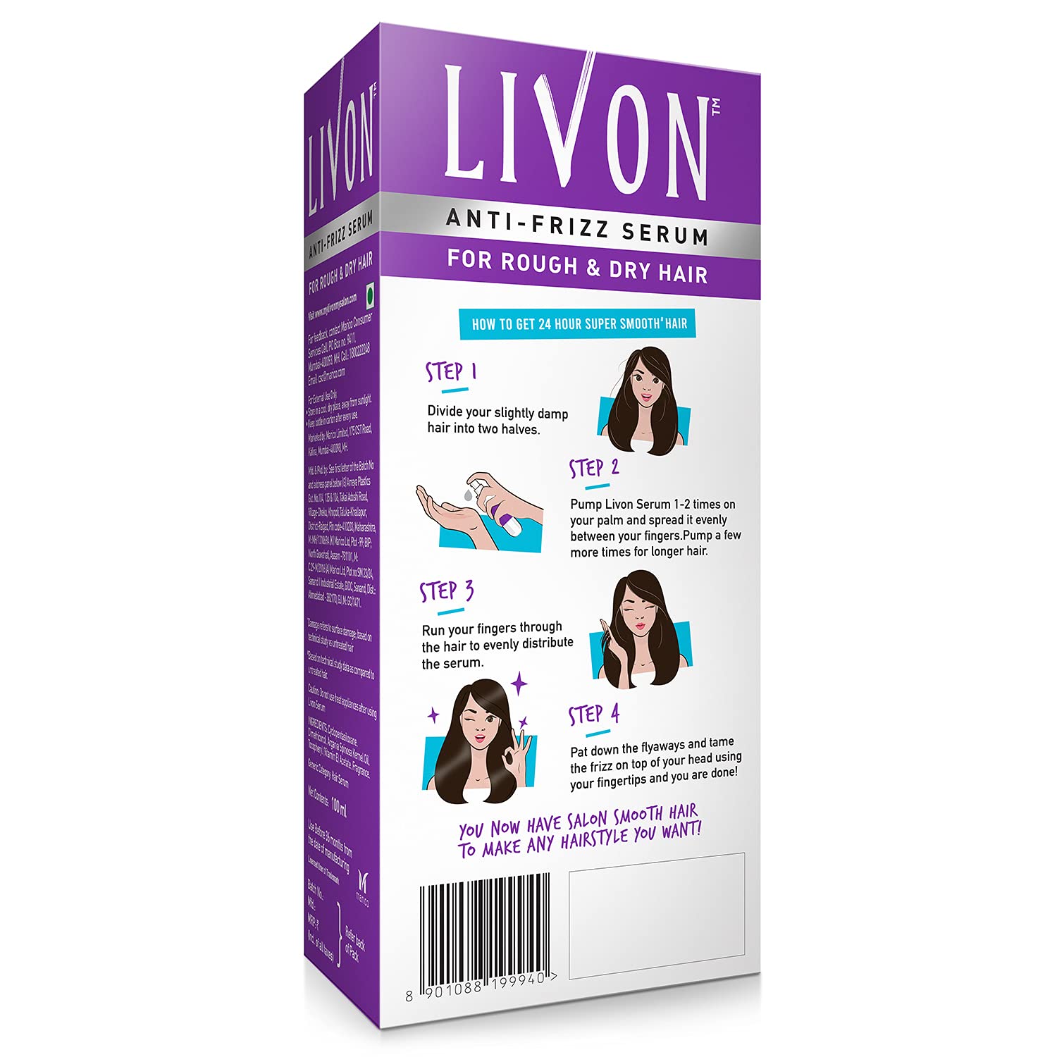 Livon Serum for Rough & Dry Hair, 100 ml (Pack of 2)