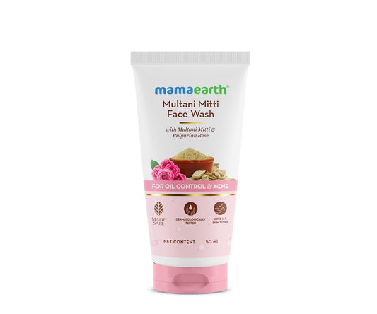 Mamaearth Multani Mitti Face Wash With Multani Mitti & Bulgarian Rose - 50 ml