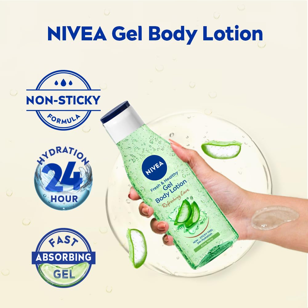 NIVEA Aloe Vera Gel Body lotion 75 ml For 24H hydration, refreshed skin feeling, healthy looking skin