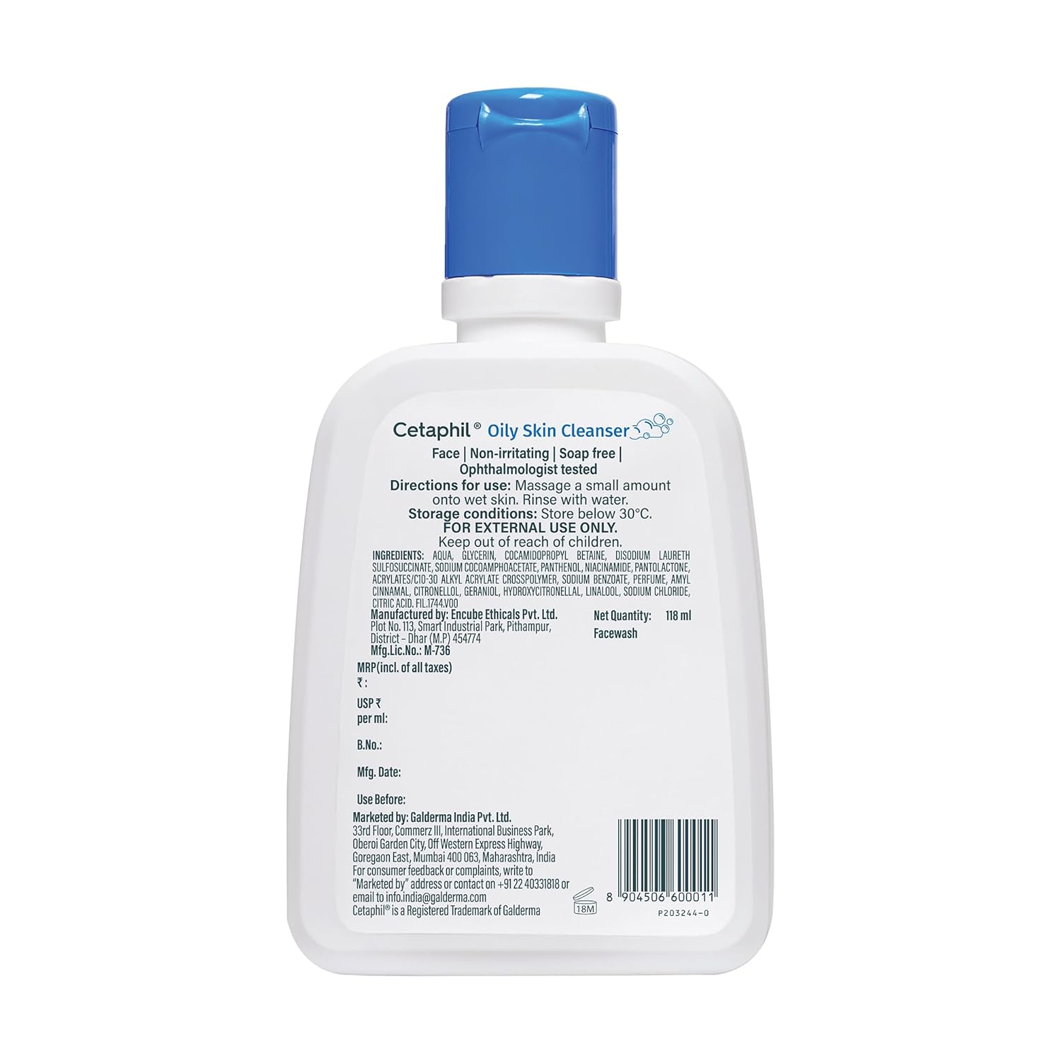 Cetaphil Oily Skin Cleanser & Hydrating Combo For Sensitive Skin - Combo - 125ml + 100gm