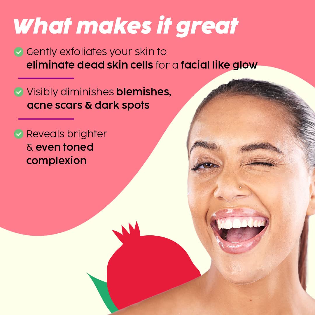 PLIX - THE PLANT FIX 25% AHA+ 2% BHA + 5% PHA Pomegranate Peeling Potion For Glowing & Even Toned Skin, Gentle Exfoliation & At-Home Facial | For Women & Men | 30 ml