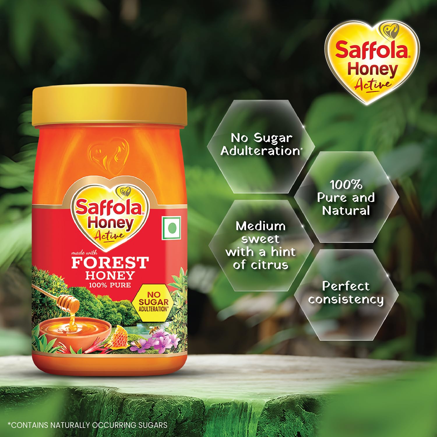 Saffola Honey Active, 700g (350g x 2), Made with Sundarban Forest Honey, 100% Pure Honey, No sugar adulteration, Natural Immunity booster