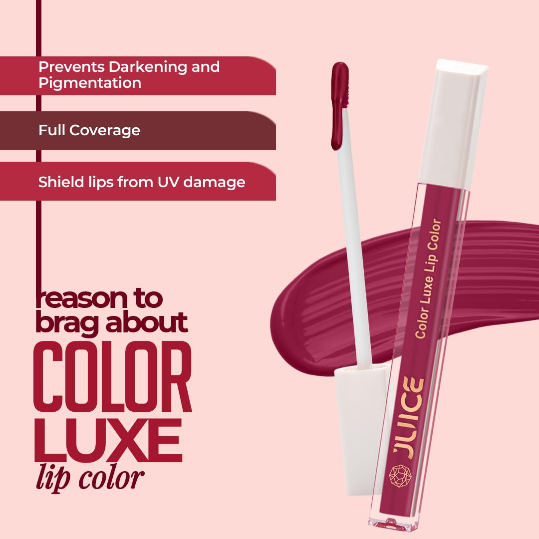 Juice Cosmetics Matte Luxe Lipstick - Vitamin E Enriched, Smudge-Free with Bio Retinol, Moisturizing Lock Technology, SPF 15, Long-Lasting (Sultry Burgundy - M04)