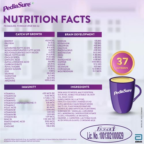 Pediasure Nutritional Drink Powder, Vanilla 375gm