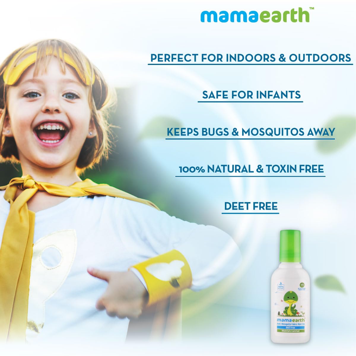 Mamaearth Anti Mosquito Fabric Roll On 8ml. DEET Free.