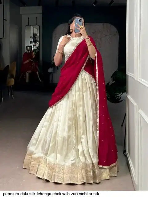 PREMIUM DOLA SILK LEHENGA CHOLI WITH ZARI VICHITRA SILK