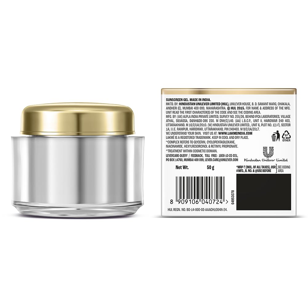 Lakme Perfect Radiance Pigmentation Treatment Gel with SPF 30 PA++ with 10% Niacinamide Resorcinol Complex & Antioxidants, 50g