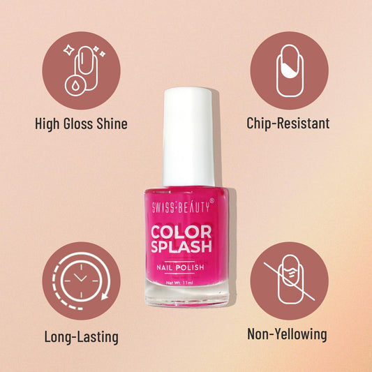 Swiss Beauty Color Splash Nail Polish - Long-Lasting, Glossy - 11 ML, Mocha Mousse