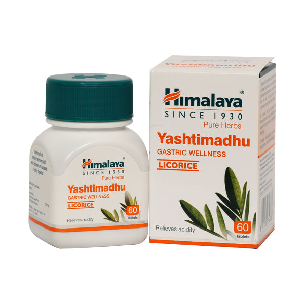 Himalaya Yashtimadhu Tablet (60tab) For Heartburn, Acidity (GURD), Gastritis, Ulcers and Non-Ulcer Dyspepsis