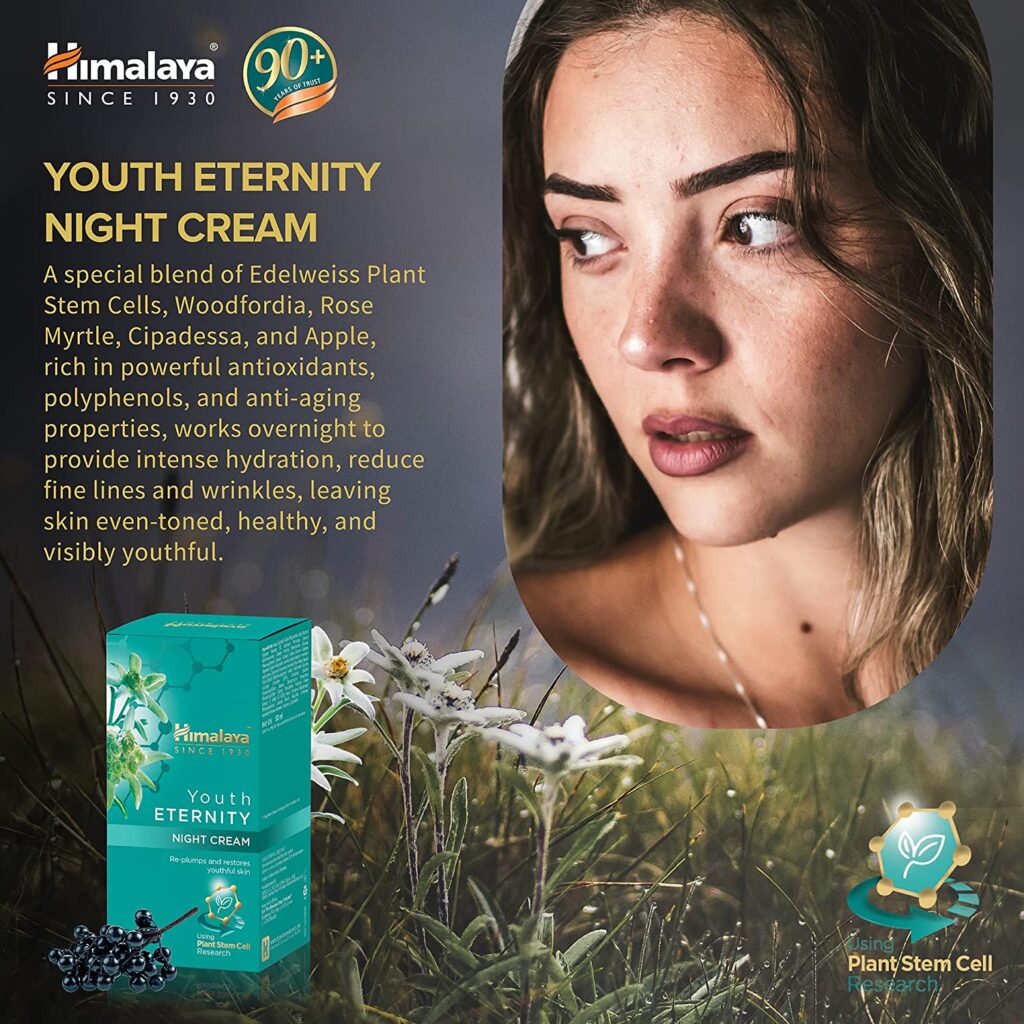 Himalaya Youth Eternity Night Cream (50 ml) For Women with Edelweiss, Apple extracts, fine lines and wrinkles