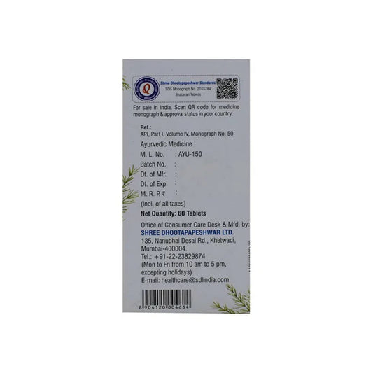 Dhootapapeshwar Satavari Tablets - 60 tabs