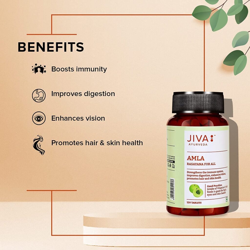 Jiva Ayurveda Amla – 120 Tablets For immune system, energy levels, appetite, diabetes, skin disorders