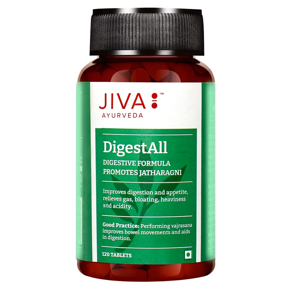 Jiva Digest-All Tablet & Pachak Vati Tablet - 120 Tablet each (Combo Of 2) | Helpful In Indigestion, Bloating & Acidity | 100% Pure & Natural