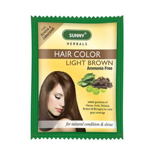 Bakson's Sunny Herbals Hair Color Light Brown - 20 gm - Pack of 2