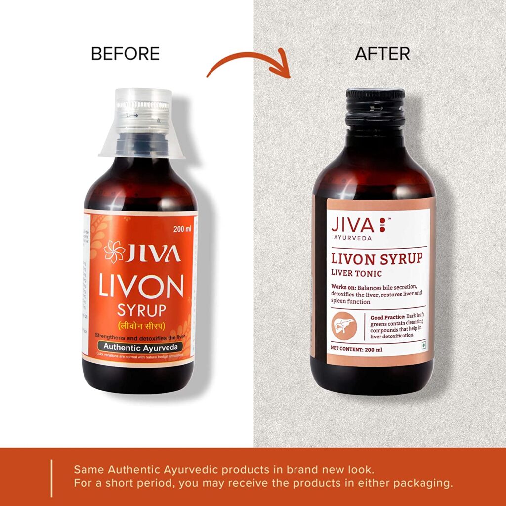 Jiva Ayurveda Livon Syrup (200 ml) For liver function, detoxifying liver, digestion and absorption