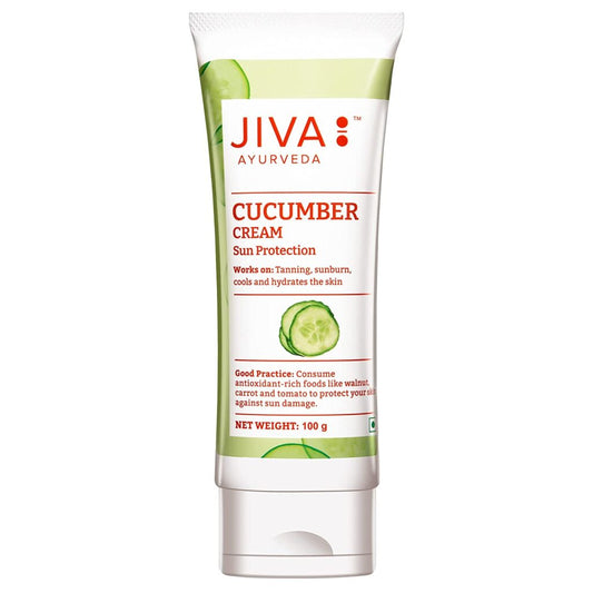 Jiva Ayurveda Cucumber Cream (100gm) For Sun Protection, Skin Tan, Sunburn, Hydrating Skin