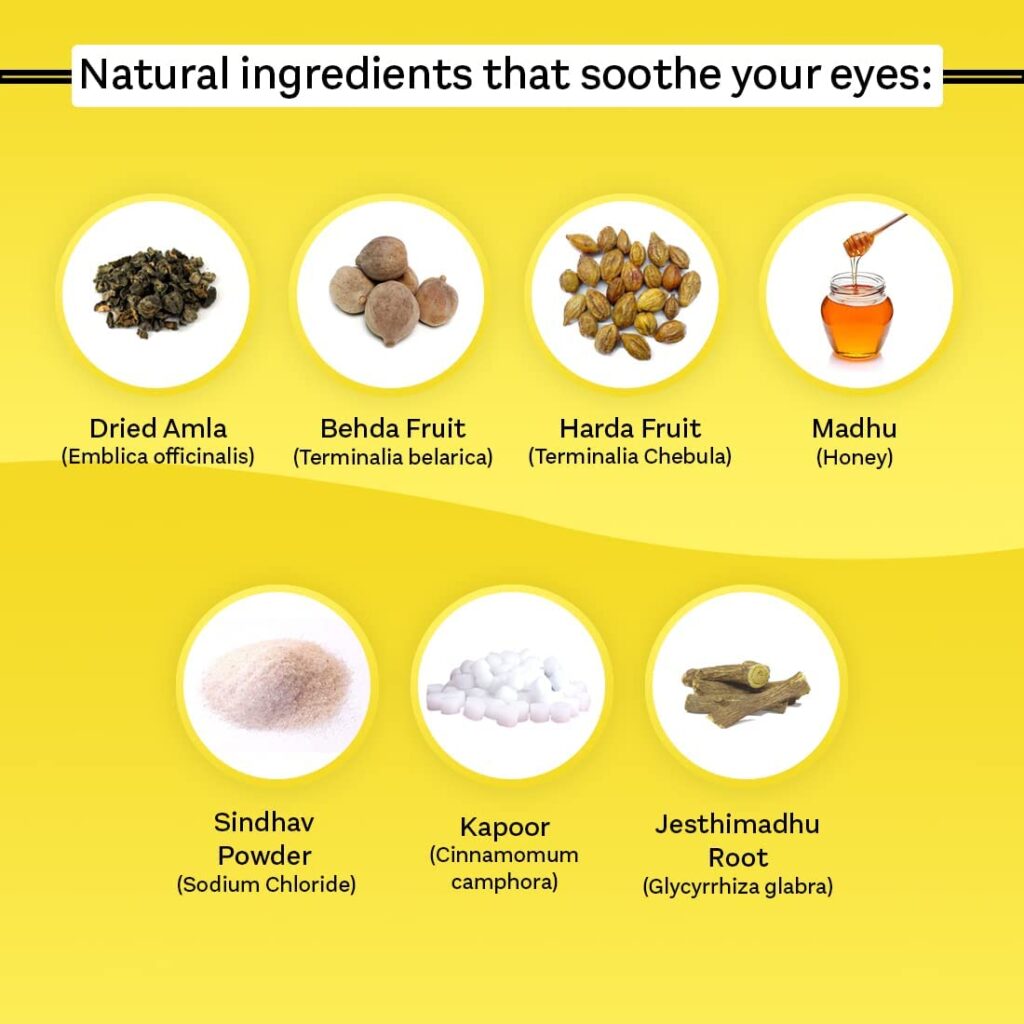 Jiwadaya Ayurvedic Netraprabha Anjana/Herbal Eye Drops, Large, 60 ml For Fatigued eyes, Nourishment of Eyes
