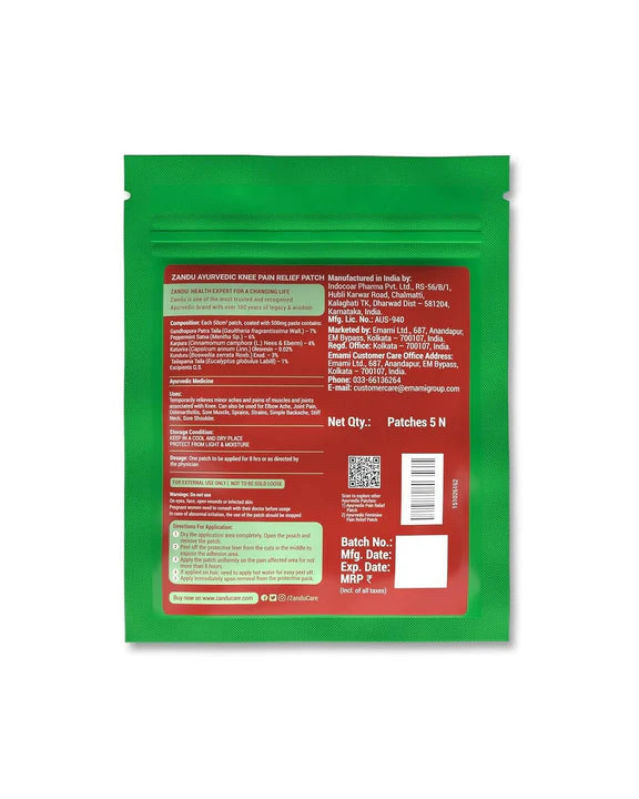 Zandu Ayurvedic Knee Pain Relief Patch - 5 Patches