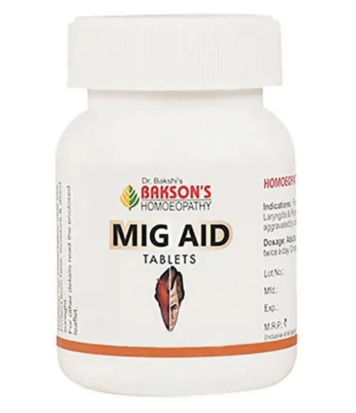 Bakson's Homeopathy Mig Aid Tablets - 75 Tablets