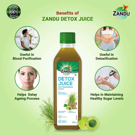 Zandu Detox Juice with Wheatgrass & Amla - 1000 ml