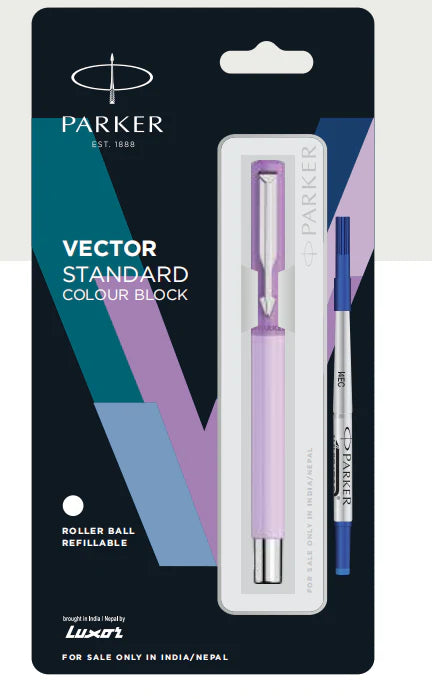 Parker Vector Standard Colour Block Roller Ball Pen | Ink Colour - Blue ( multicolour)